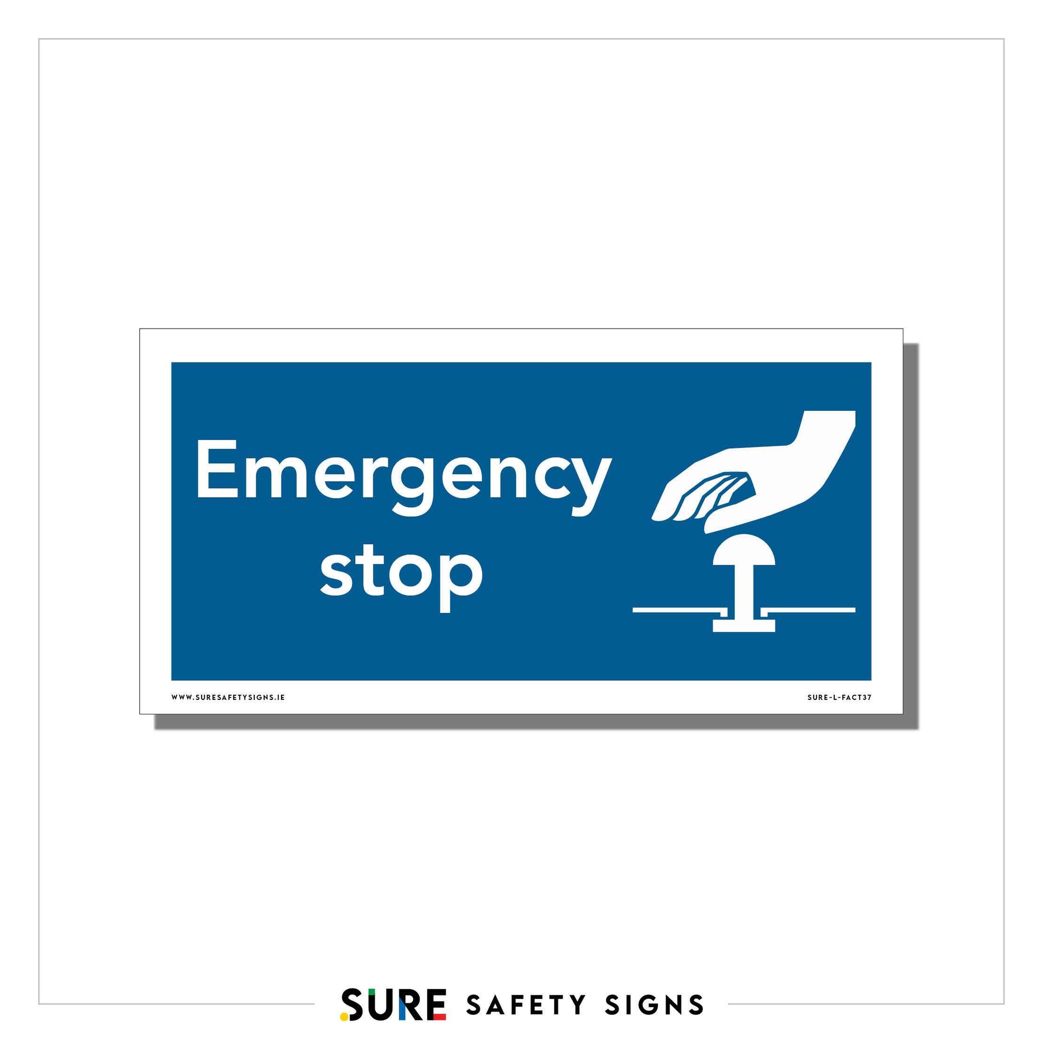 Stop Sureclick Emergency Stop | Safety Sign — Sure Safety Signs