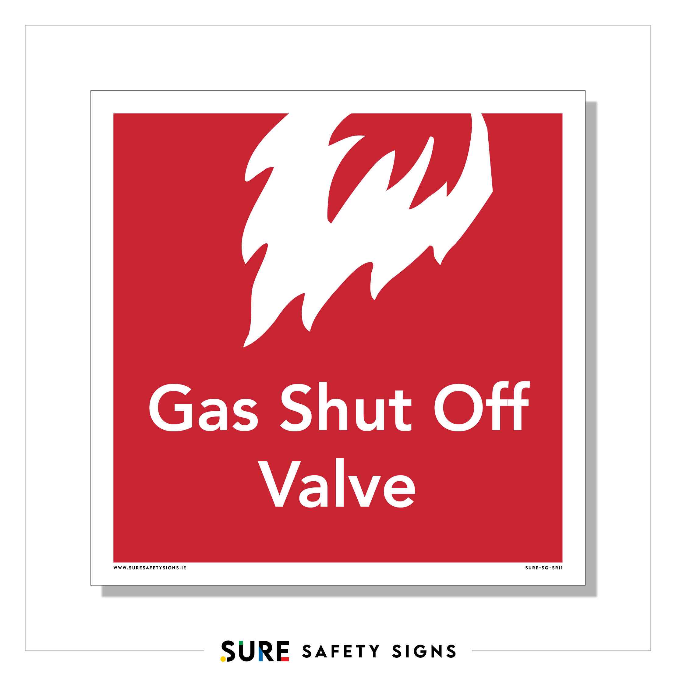Gas Shut Off Valve Sign — Sure Safety Signs