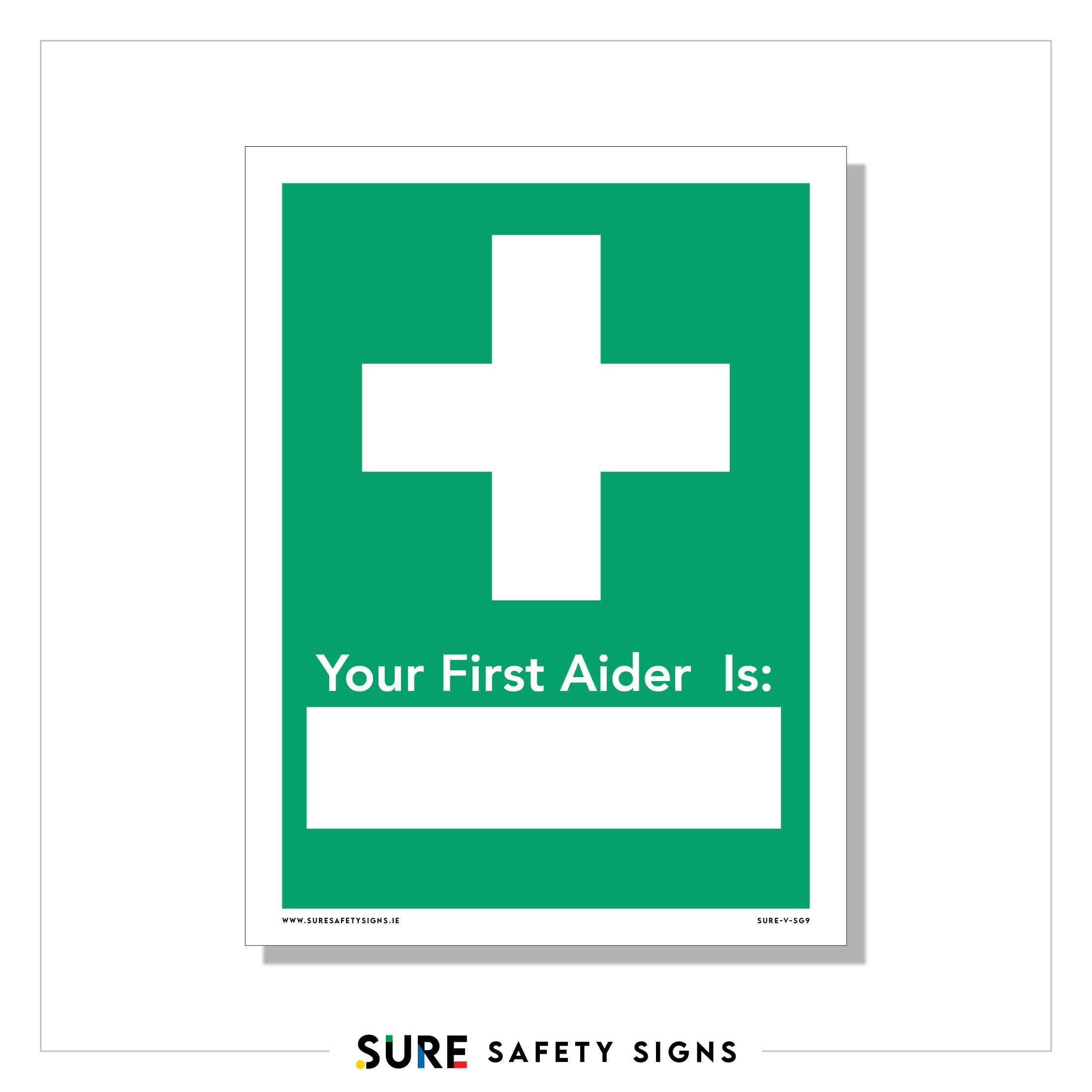 VSafety, cartello First Aid Room, verticale, confezione da 3, 200mm x VSafety, cartello First Aid Room, verticale, confezione da 3, 200mm x